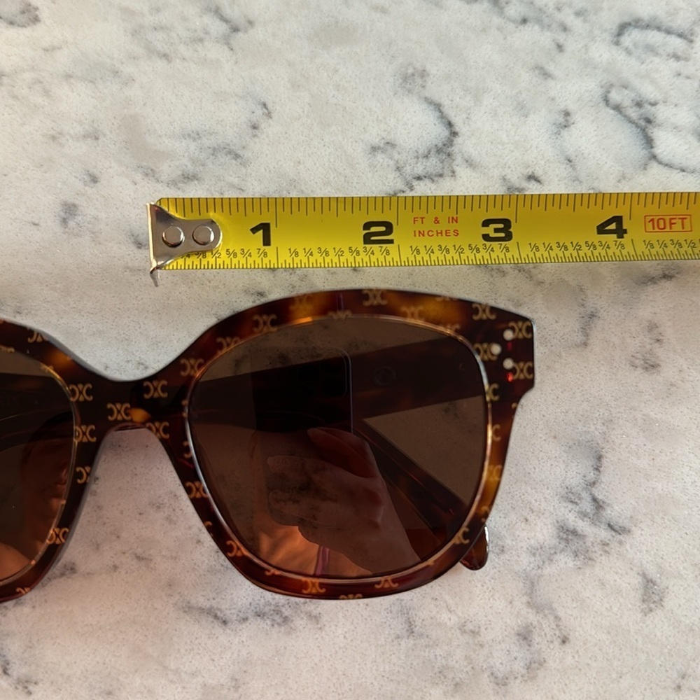 NWOT! CELINE Square Triomphe Logo Sunglasses in
Dark Havana CL401671 - Picture 14 of 16